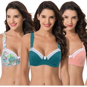 🆕Women's Plus Size Unlined Balconette Cotton 3 Pack